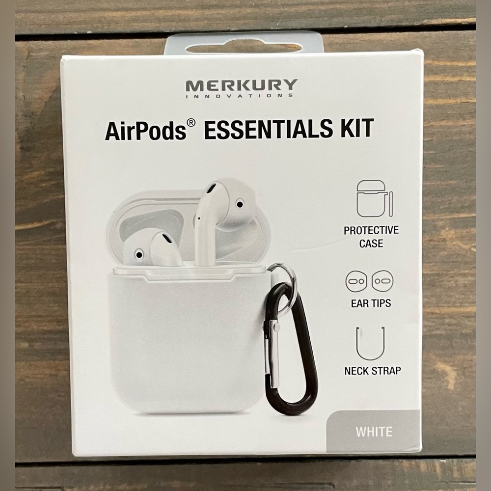 AirPods Essential Kit. Protective silicone case, ear tip cover & neck strap. New